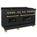 ZLINE 60'' Autograph Edition Dual Fuel Range in Black Stainless Steel - Topture