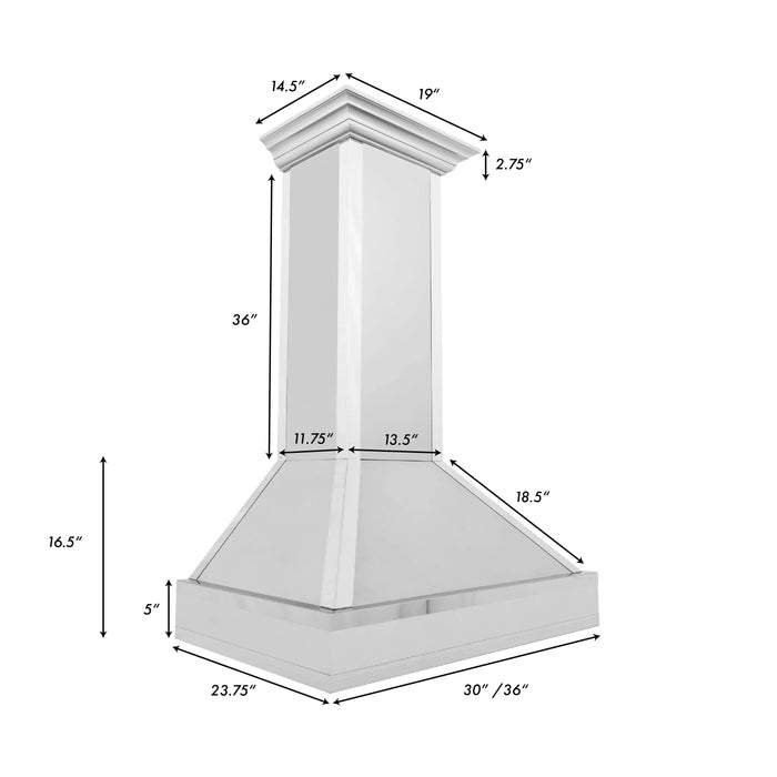 ZLINE 655MR Designer Series Wall Mount Range Hood in Durasnow Stainless Steel - Topture