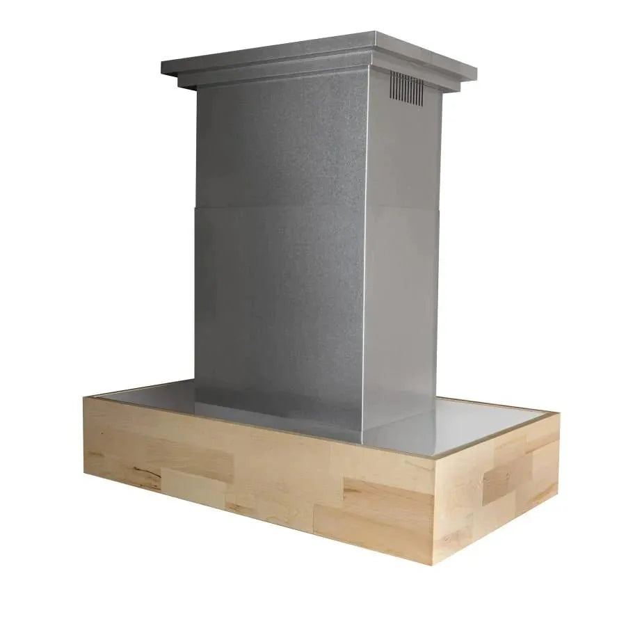ZLINE 681iW Remote Blower Designer Series Wooden Island Mount Range Hood - Topture