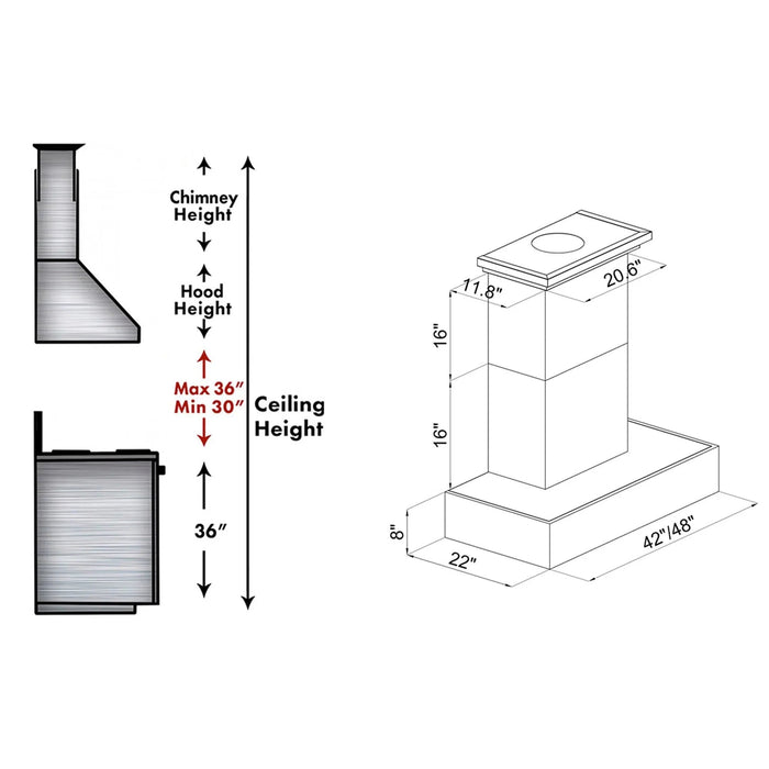 ZLINE 681W Designer Series Wall Mount Range Hood - Topture