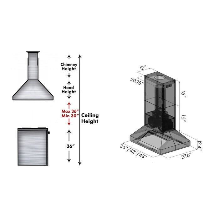 ZLINE 697i Island Mount Range Hood - Topture