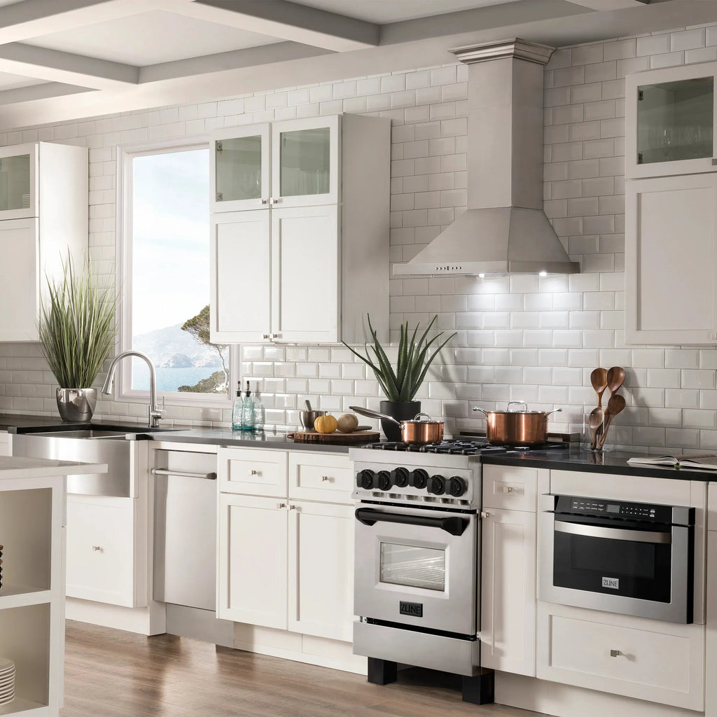 ZLINE Autograph Edition 24" 2.8 cu. ft. Range with Gas Stove and Gas Oven in Stainless Steel with Accents - Topture