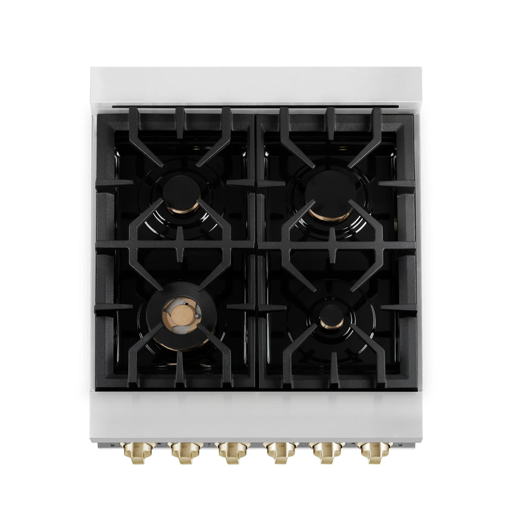 ZLINE Autograph Edition 24" 2.8 cu. ft. Range with Gas Stove and Gas Oven in Stainless Steel with Accents - Topture