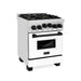 ZLINE Autograph Edition 24" 2.8 cu. ft. Range with Gas Stove and Gas Oven in Stainless Steel with White Matte Door and Accents - Topture