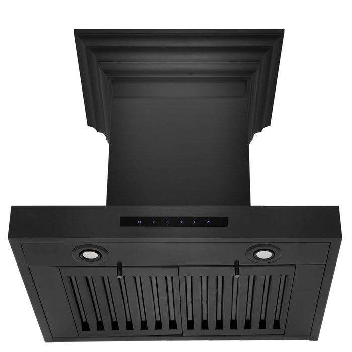 ZLINE BSKE Wall Mount Range Hood in Black Stainless Steel - Topture