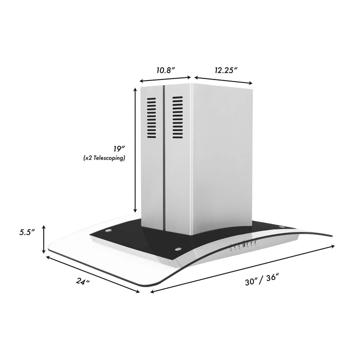 ZLINE GL5i Island Range Hood in Stainless Steel - Topture