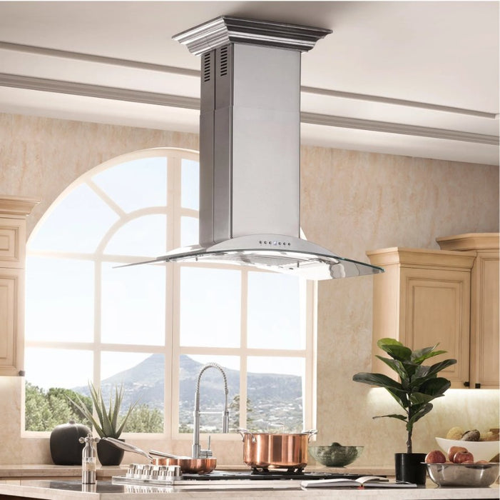 ZLINE GL9i Island Range Hood in Stainless Steel - Topture