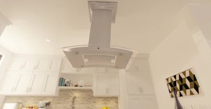 ZLINE Island Mount Range Hood in Durasnow Stainless Steel & Glass - Topture