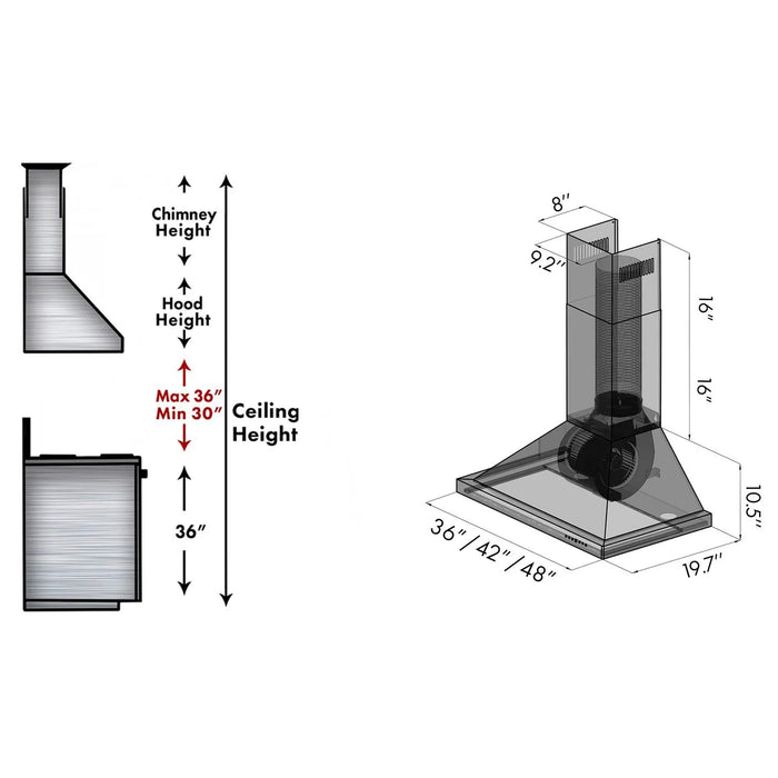 ZLINE KB Outdoor Wall Range Hood - Topture