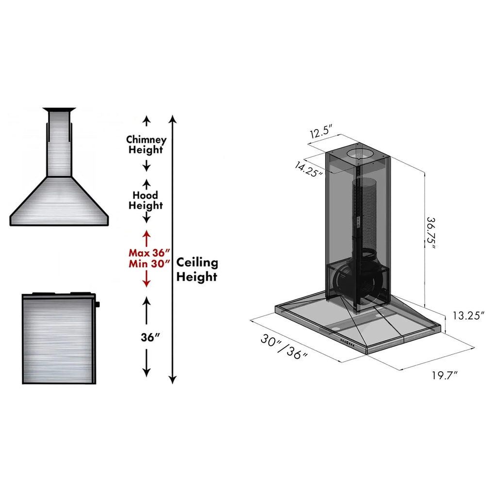 ZLINE KBiTT Wooden Island Mount Range Hood - Topture