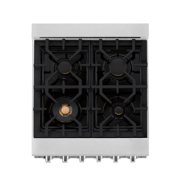 ZLINE Omega | 24" 2.8 cu. ft. Gas Oven and Gas Cooktop Range in Fingerprint Resistant Stainless Steel - Topture
