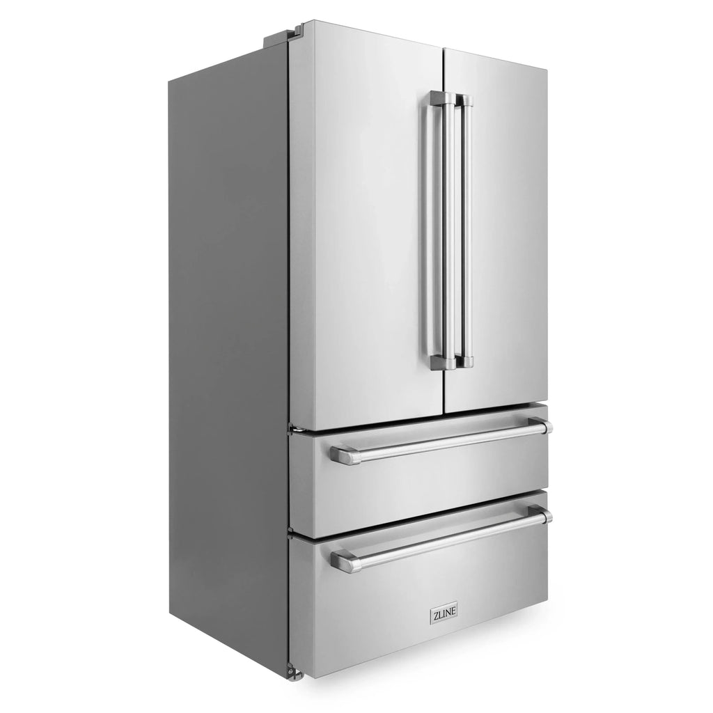 ZLINE Omega | 36" 22.5 cu. ft Freestanding French Door Refrigerator with Ice Maker and Water Filter in Fingerprint Resistant Stainless Steel - Topture