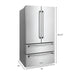 ZLINE Omega | 36" 22.5 cu. ft Freestanding French Door Refrigerator with Ice Maker and Water Filter in Fingerprint Resistant Stainless Steel - Topture