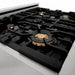 ZLINE Omega | Electric Oven and Gas Cooktop Dual Fuel Range with Griddle and Brass Burners in Fingerprint Resistant Stainless - Topture