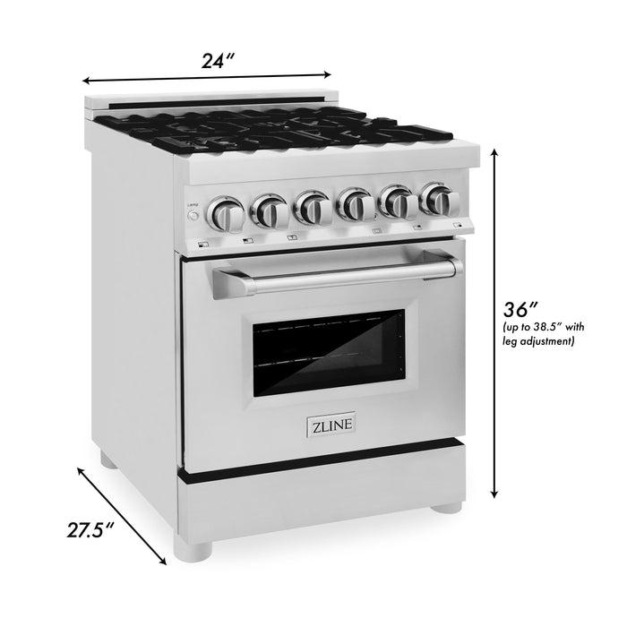 ZLINE Omega | Electric Oven and Gas Cooktop Dual Fuel Range with Griddle and Brass Burners in Stainless Steel - Topture