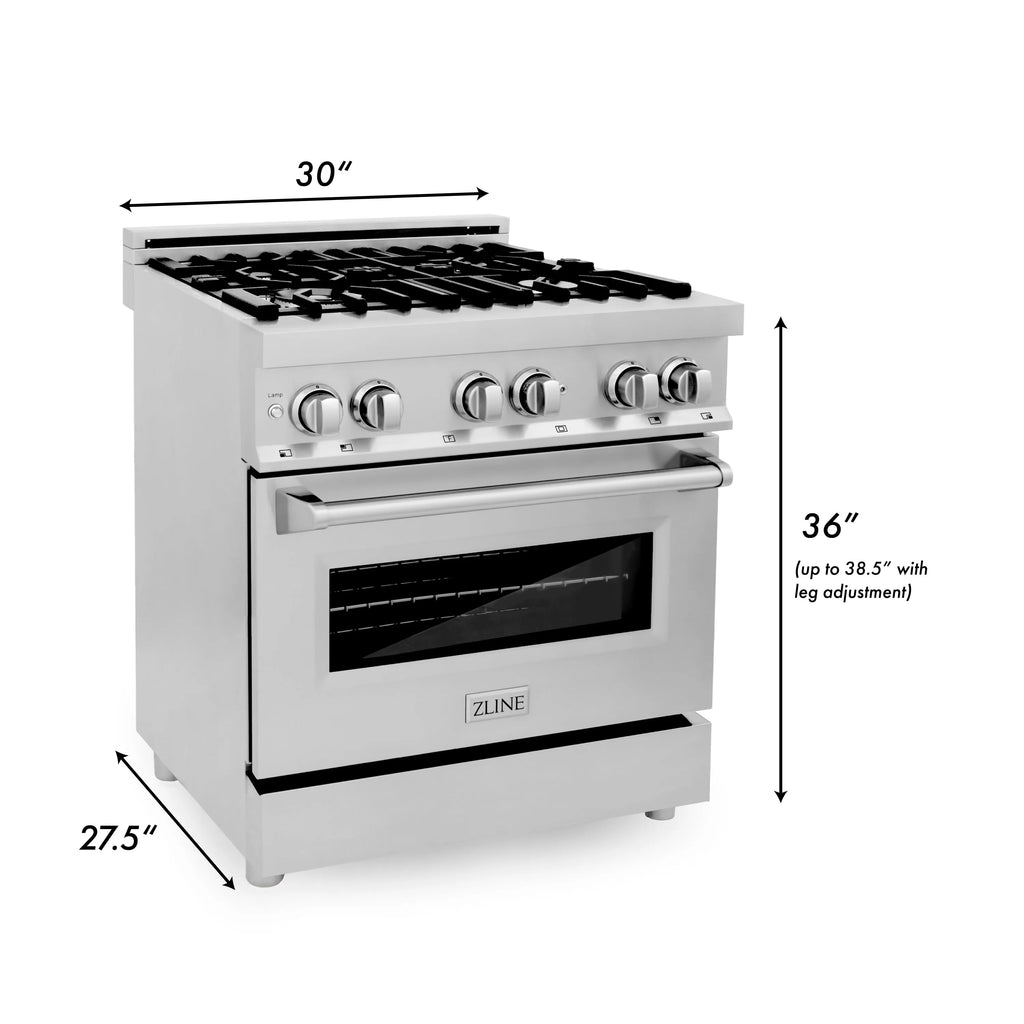 ZLINE Omega | Electric Oven and Gas Cooktop Dual Fuel Range with Griddle in Stainless Steel - Topture