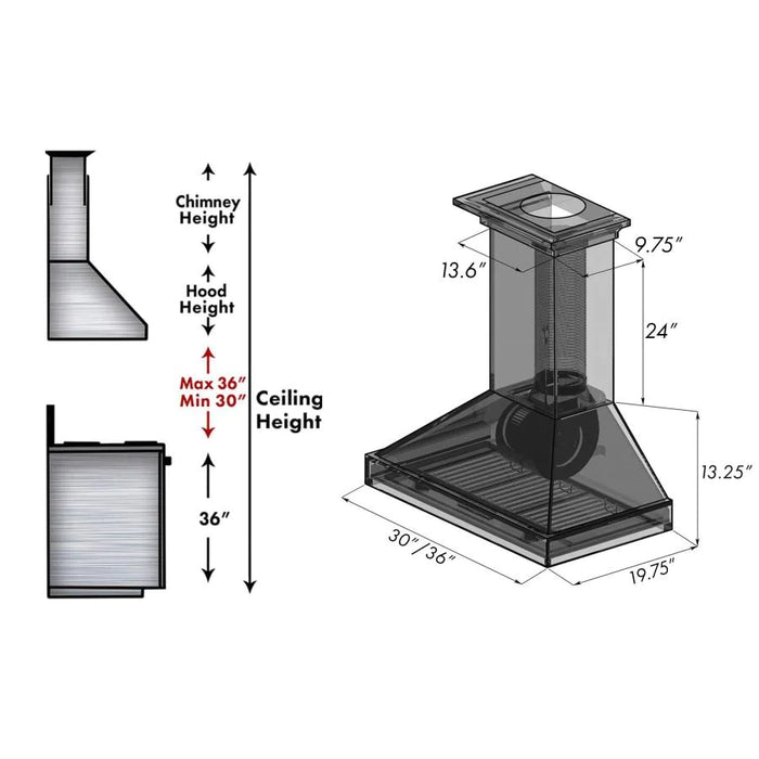 ZLINE KPLL Wooden Mount Range Hood